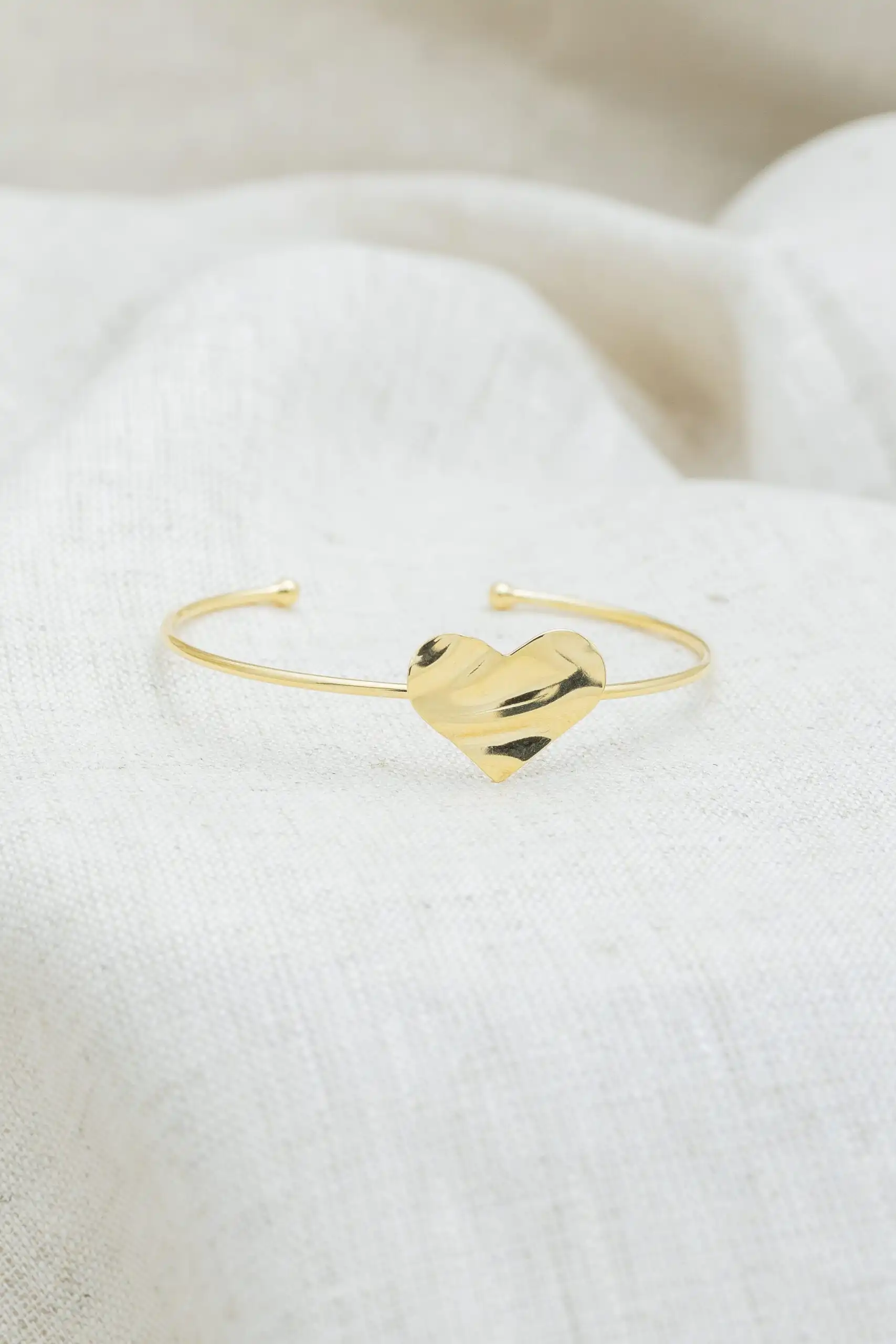 Bracelete  Coração Orgânico Banhado em Ouro 18k