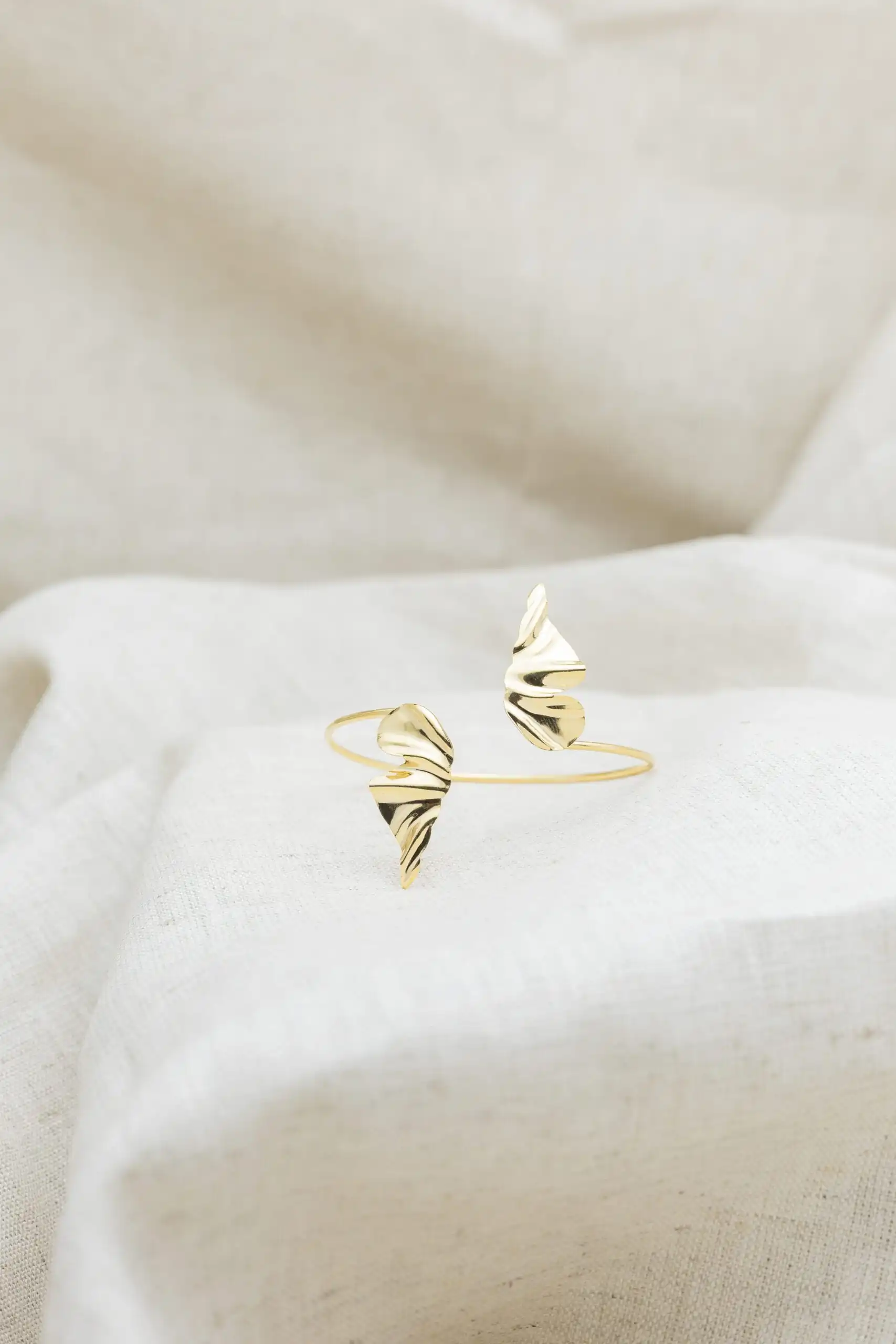 Bracelete  Folhagem Orgânico Banhado em Ouro 18k - Imagem 2