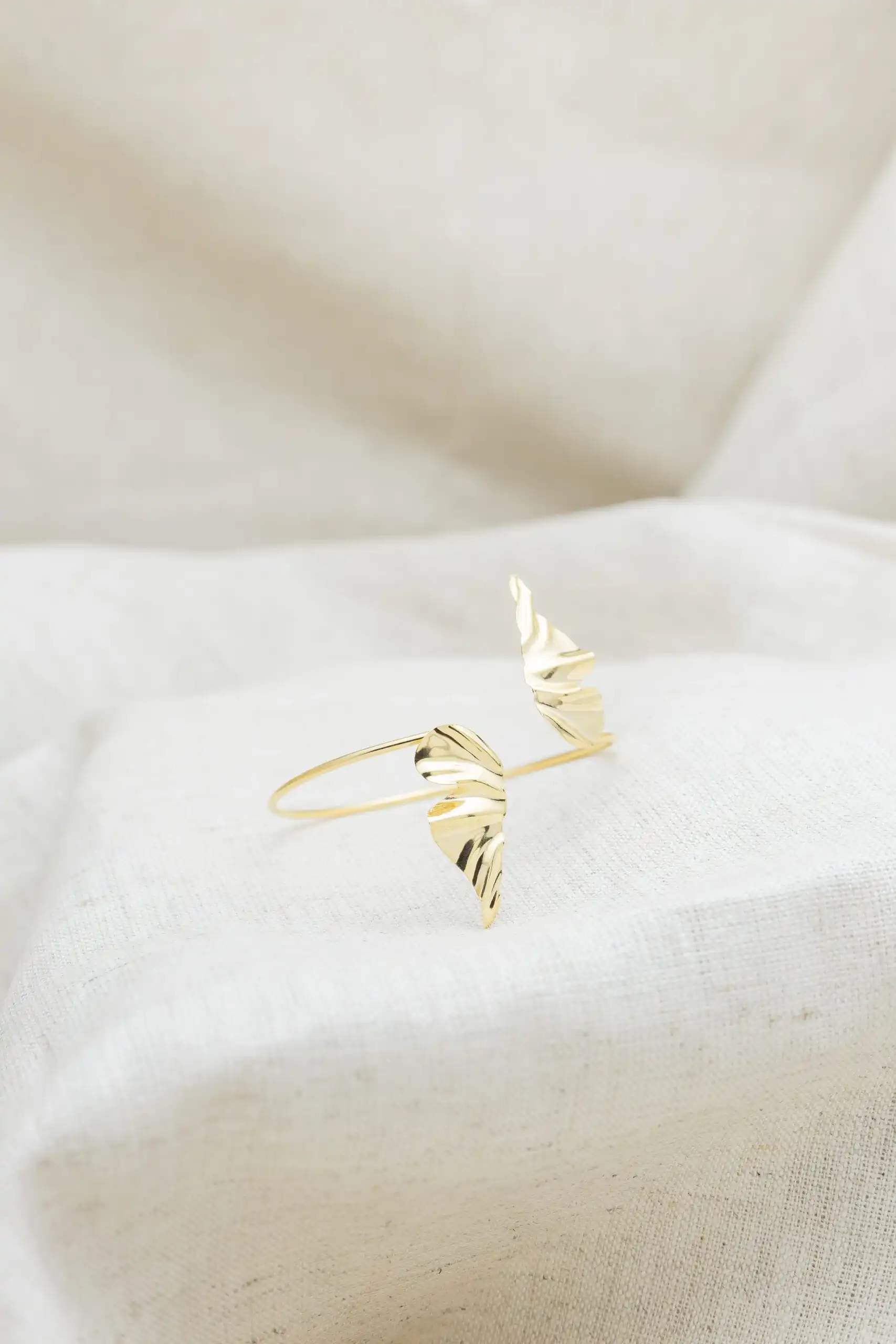 Bracelete  Folhagem Orgânico Banhado em Ouro 18k - Imagem 3