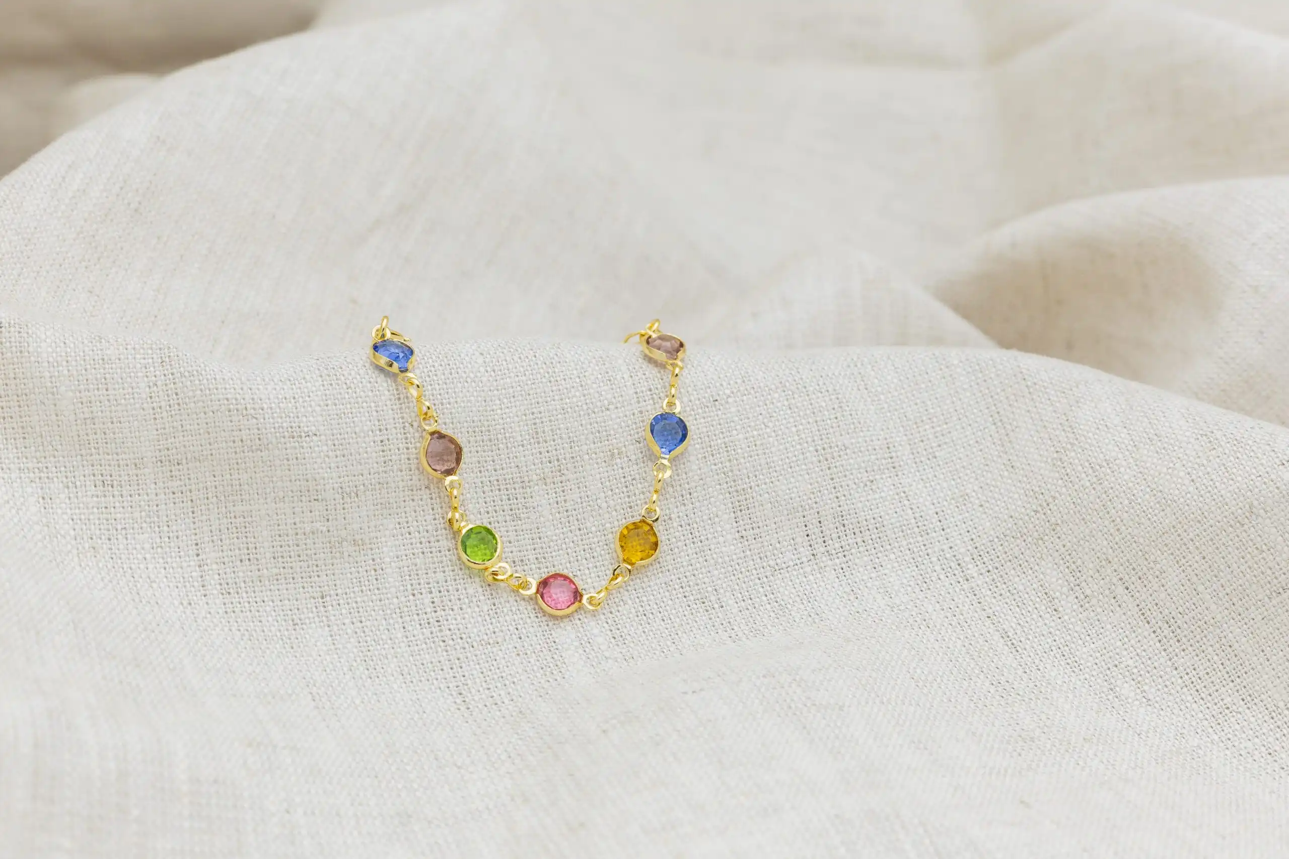 Pulseira Cristais Color Banhada em Ouro 18k
