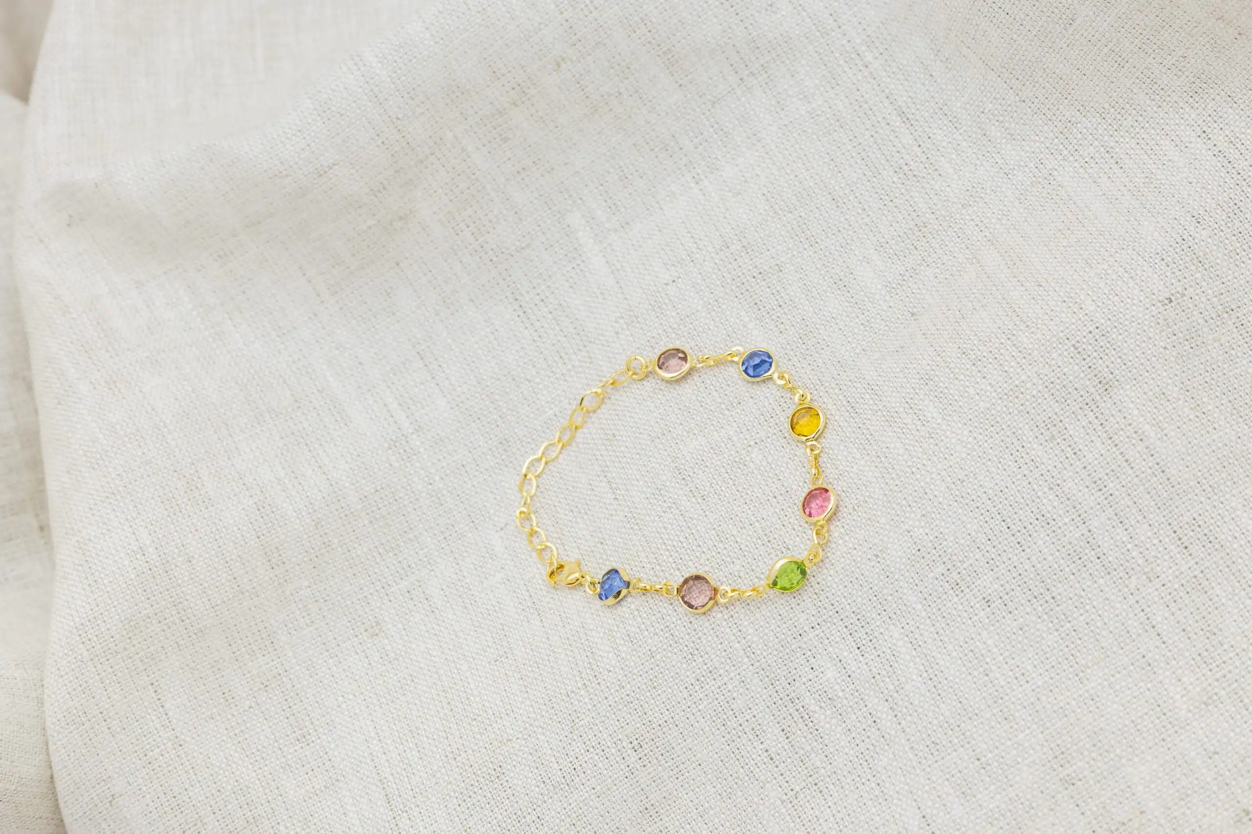 Pulseira Cristais Color Banhada em Ouro 18k - Imagem 4