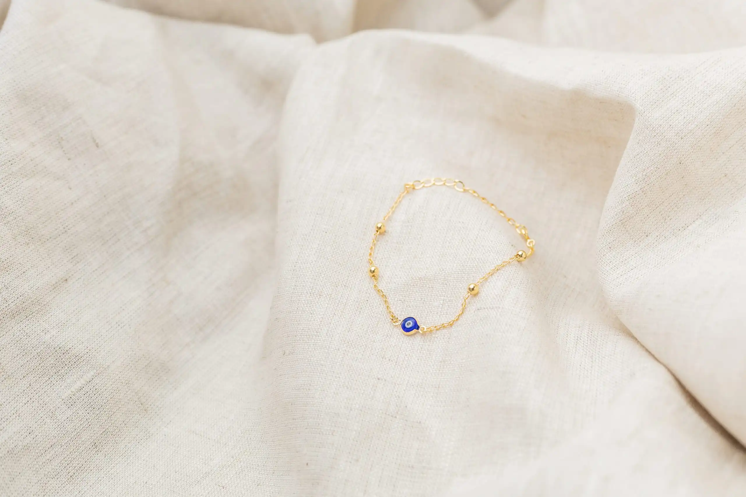 Pulseira Olho Grego e Esfera Banhada em Ouro 18k - Imagem 3