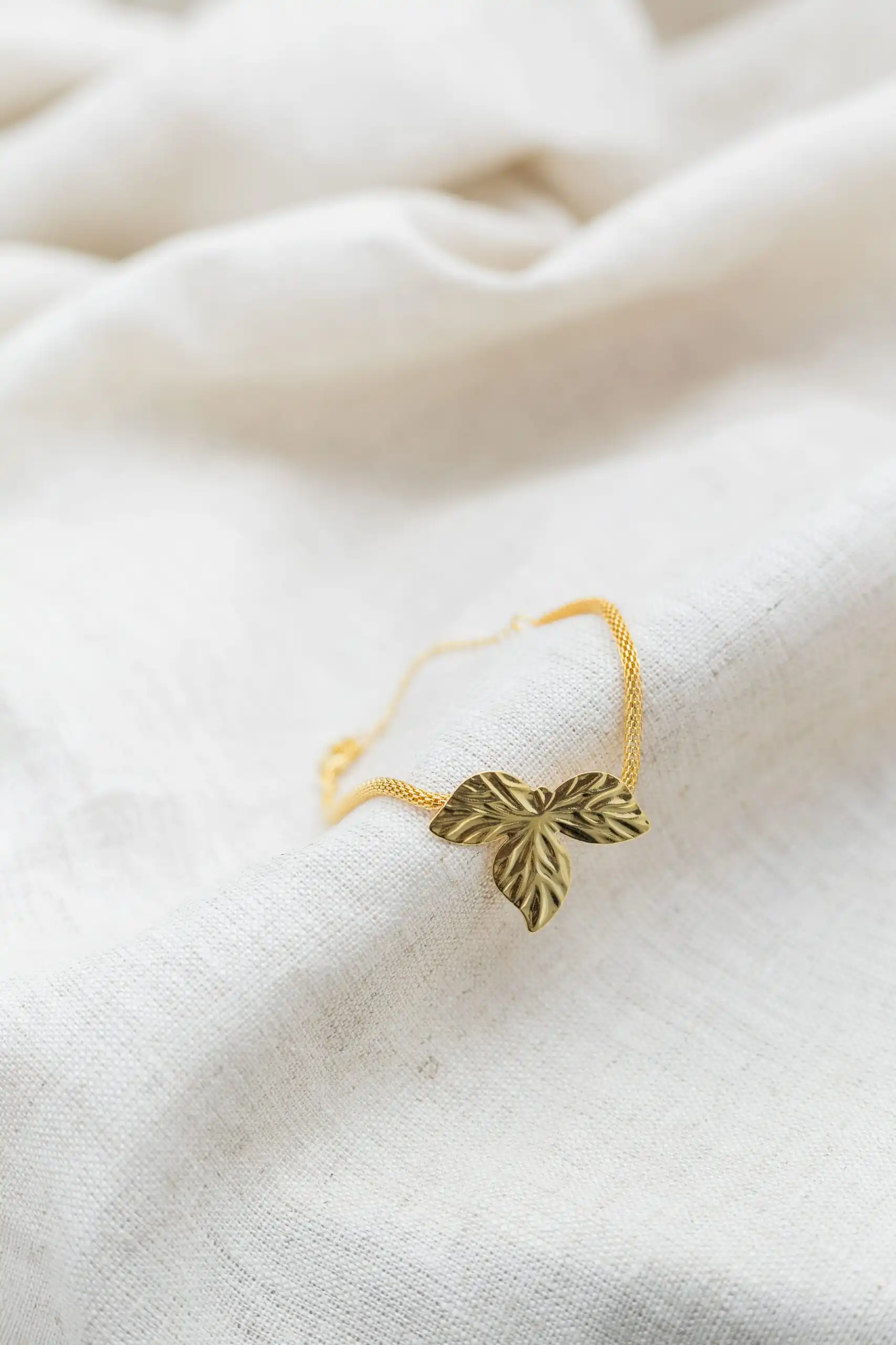 Pulseira Folha Banhada em Ouro 18k - Imagem 2