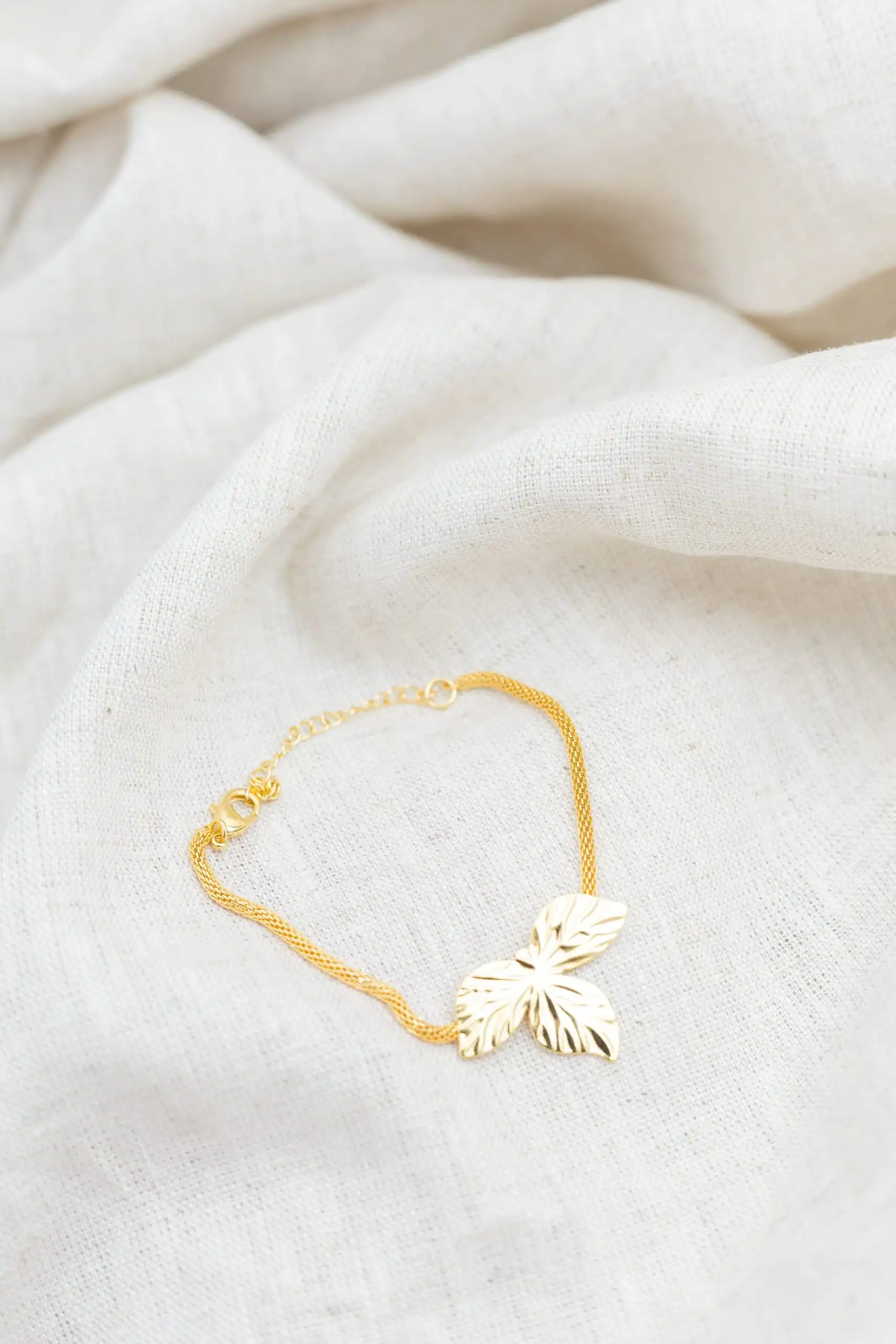 Pulseira Folha Banhada em Ouro 18k - Imagem 4
