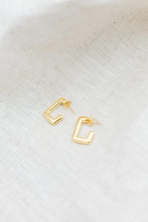 Brinco Argola Curvada Banhada em Ouro 18k - Image 4