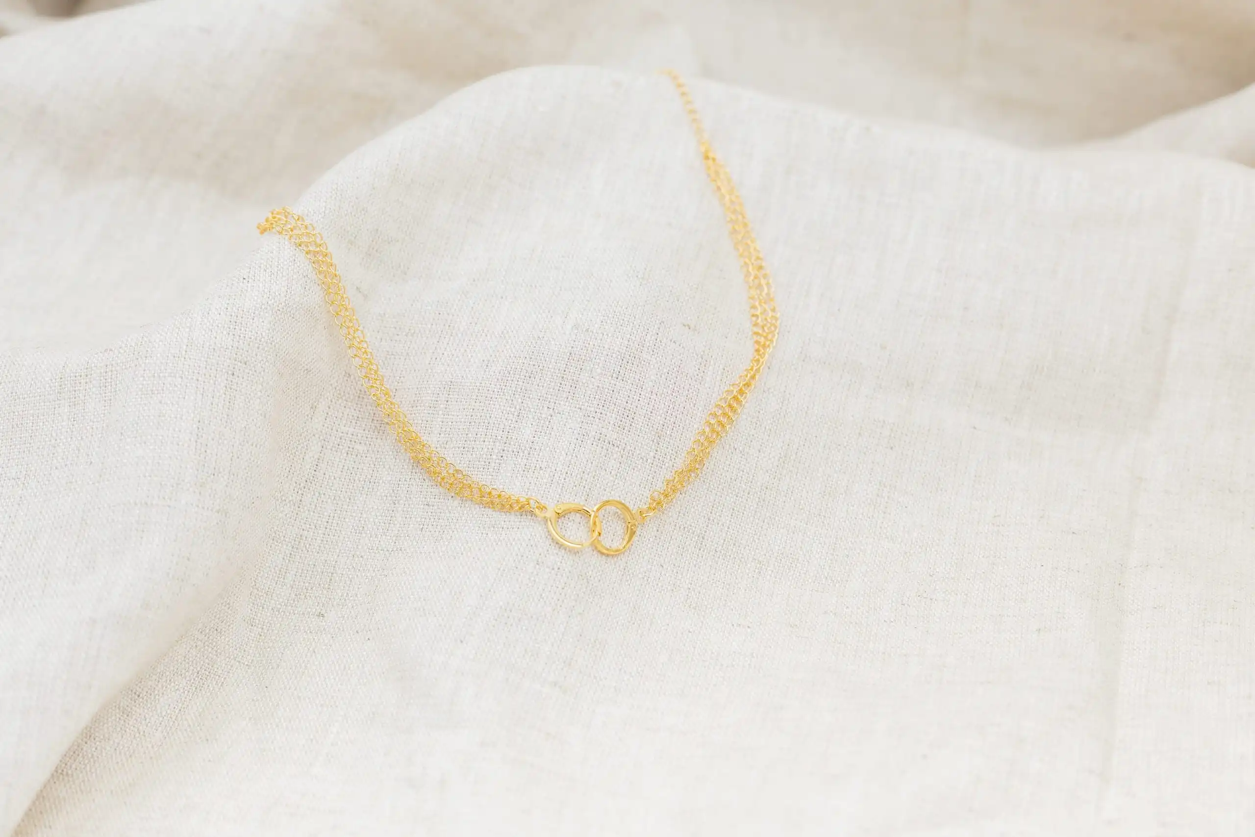 Colar de Elos Triplo Banhado em Ouro 18k - Imagem 3