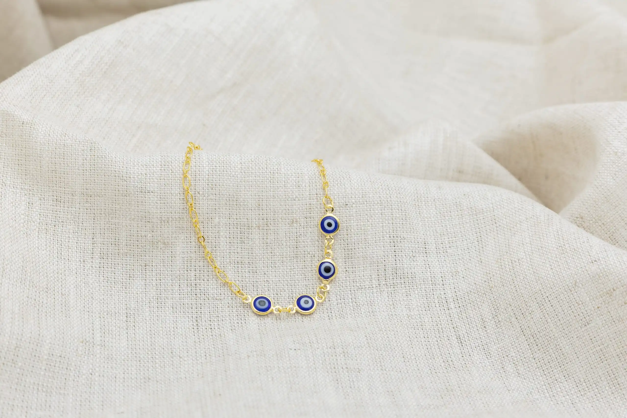 Pulseira Olho Grego Banhada em Ouro 18k