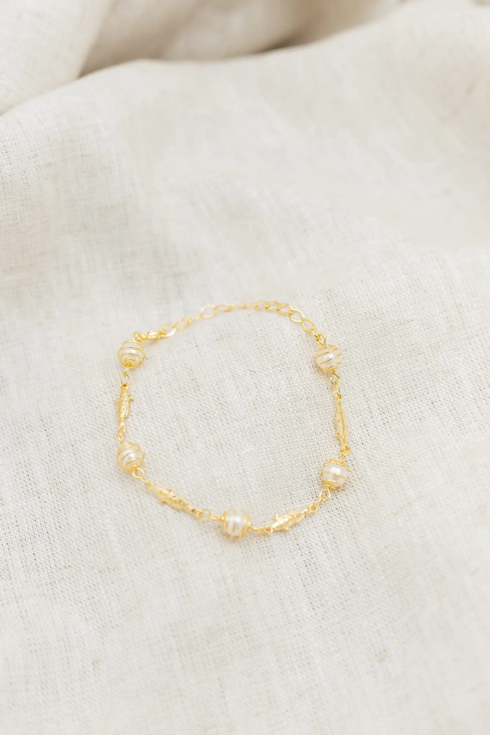 Pulseira Pérolas Banhada em Ouro 18k - Imagem 4