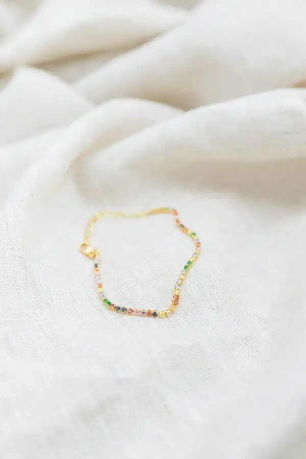 Pulseira com Zircônias Color Banhada em Ouro 18k - Image 2