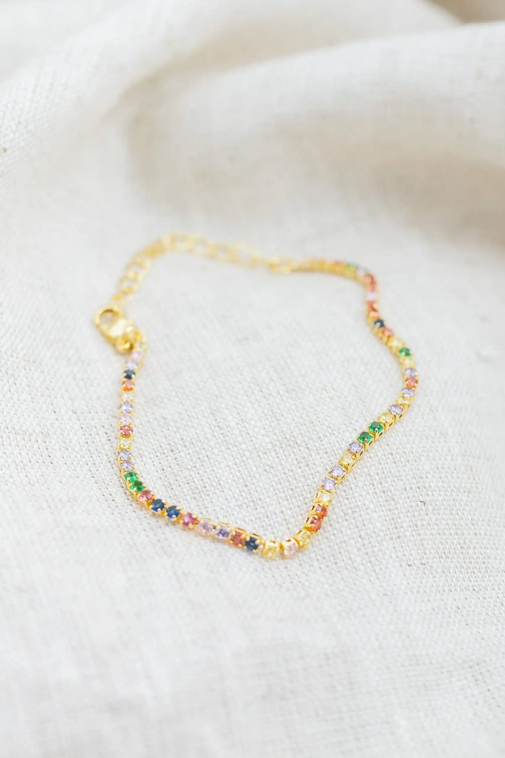 Pulseira com Zircônias Color Banhada em Ouro 18k