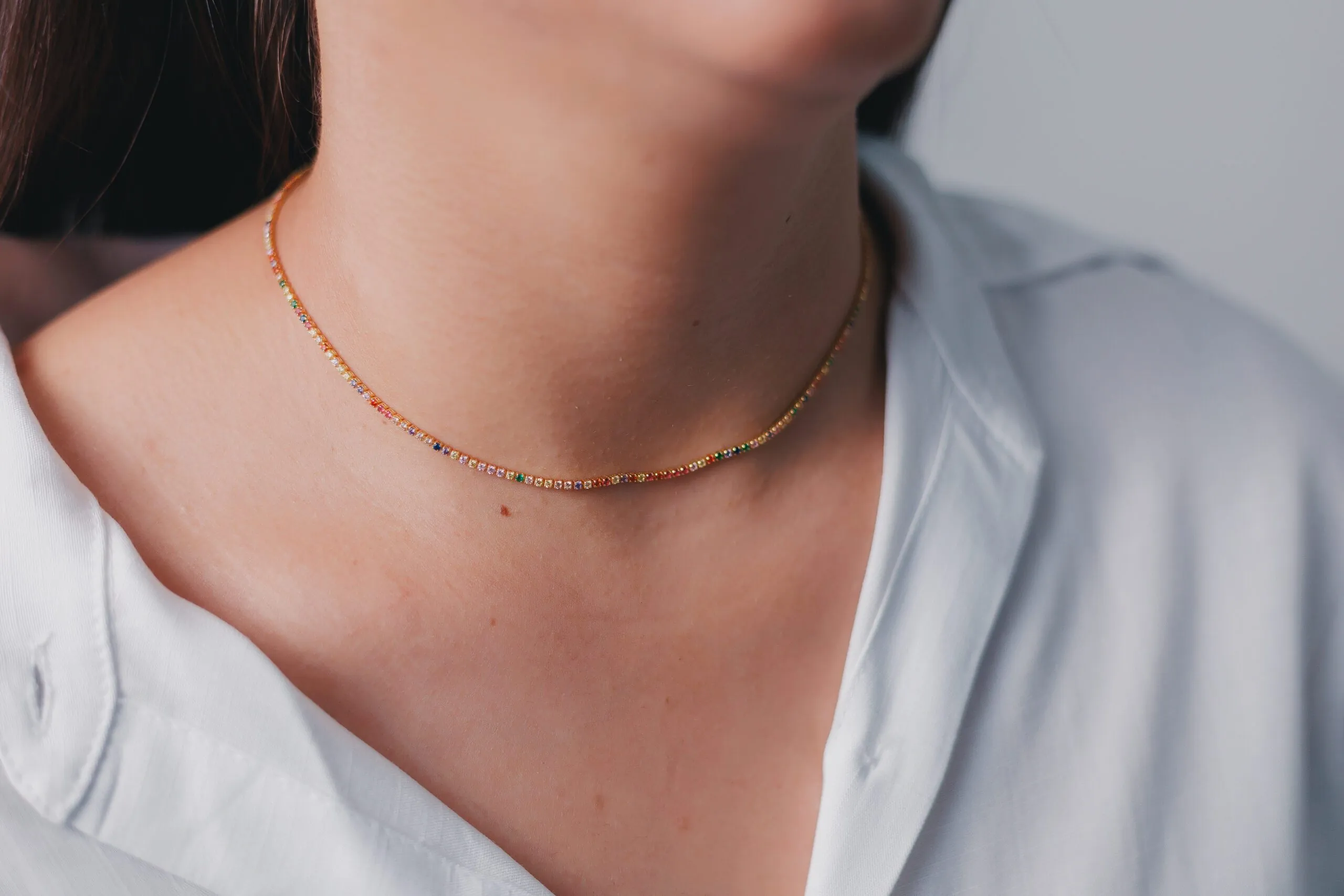 Choker Zircônia Color Banhado em Ouro 18k - Imagem 4