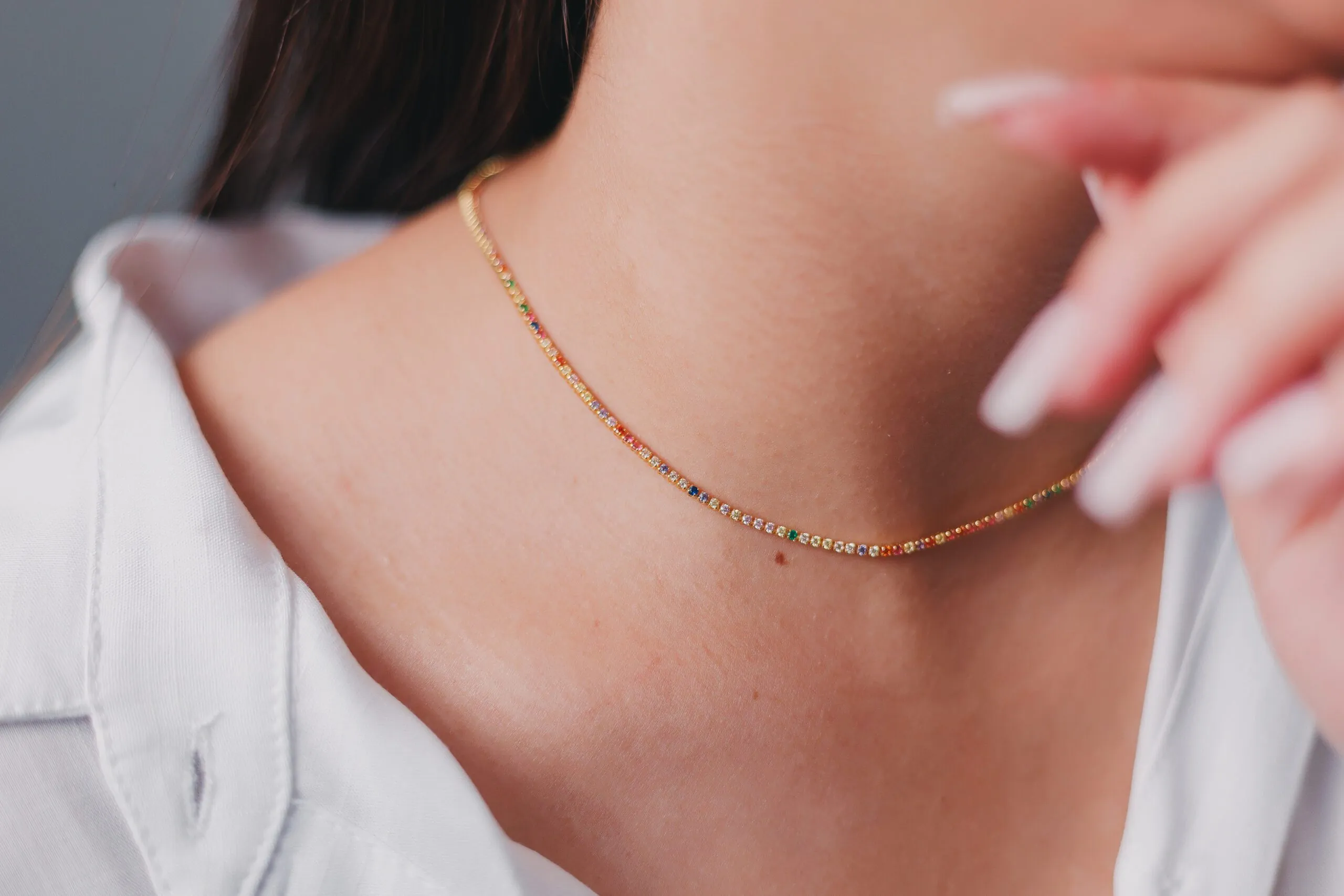 Choker Zircônia Color Banhado em Ouro 18k - Imagem 6