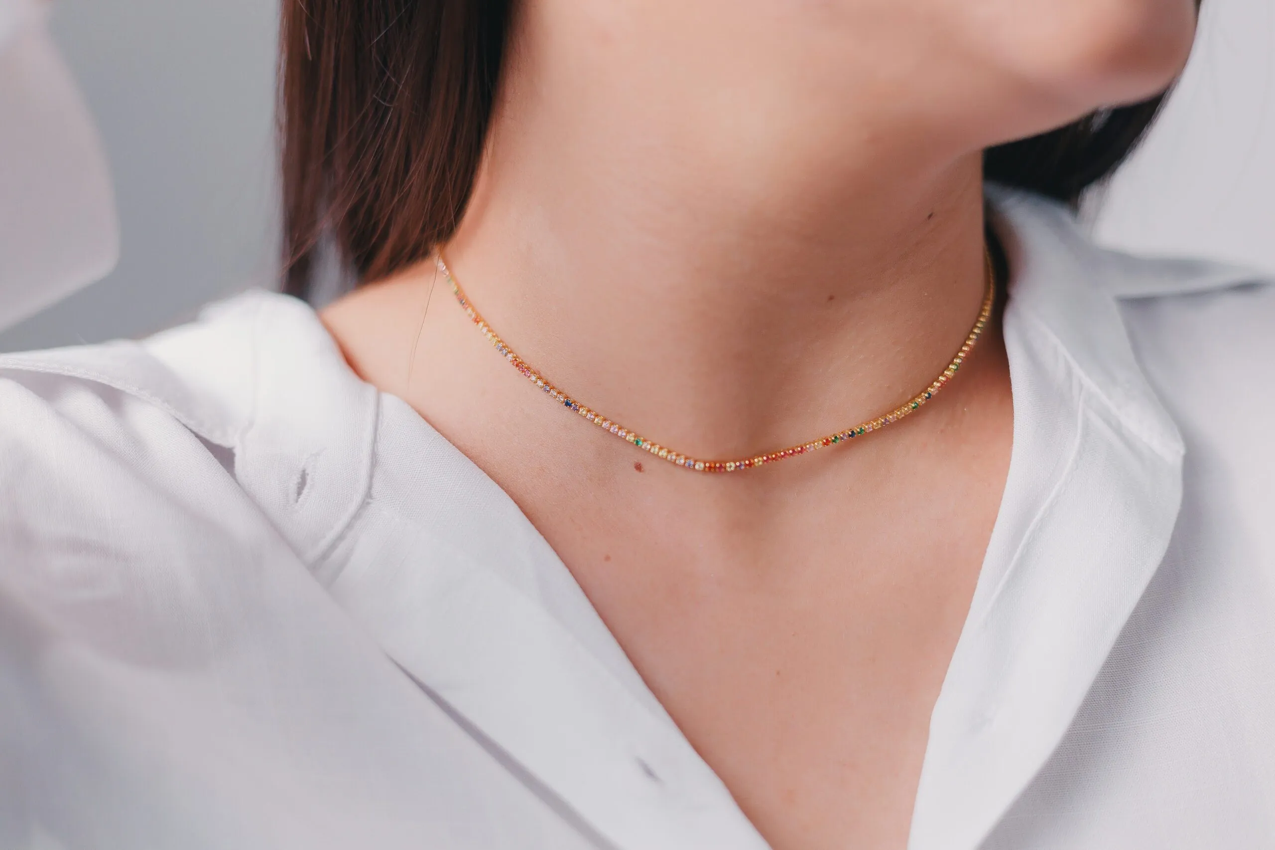 Choker Zircônia Color Banhado em Ouro 18k - Imagem 7