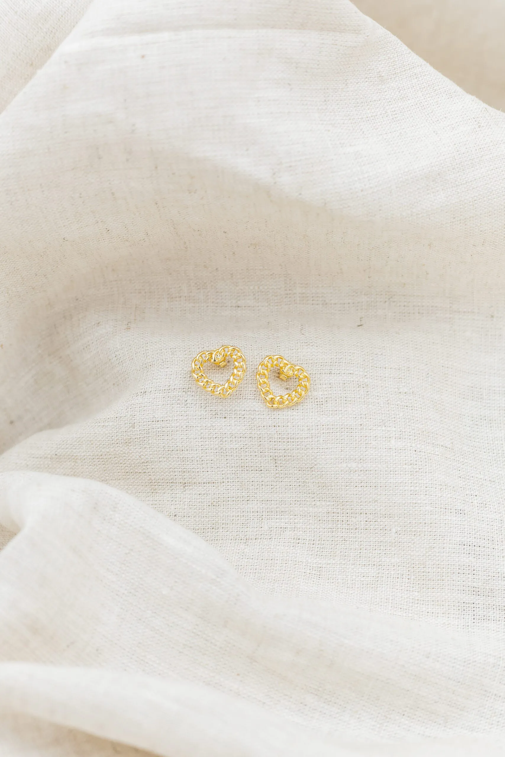 Brinco Elos Coração Banhado em Ouro 18k - Imagem 2