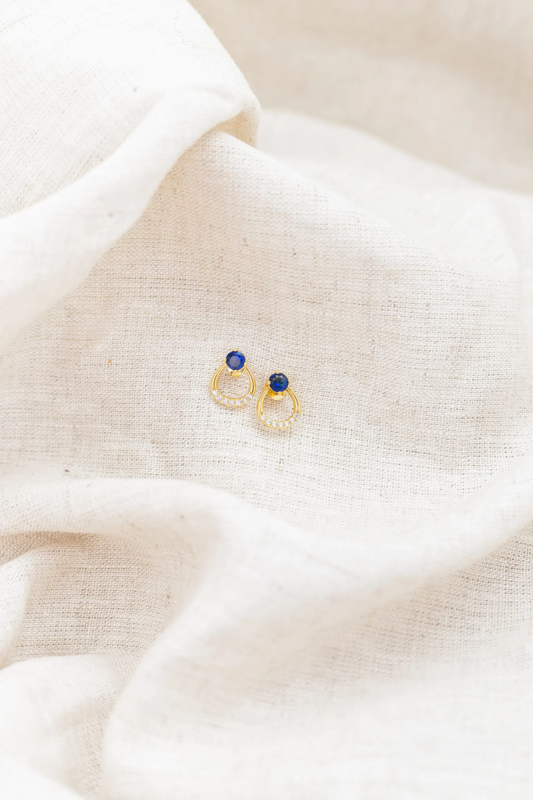 Brinco Gota Azul Banhado em Ouro 18k - Imagem 3